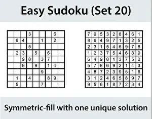 Leisure Activities Prints: Vector Sudoku puzzle with solution - easy difficulty level