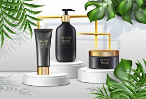 Lotion Prints: Vector summer cosmetics background