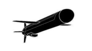 Missile Prints: Vector tech draw illustration of cruise missile