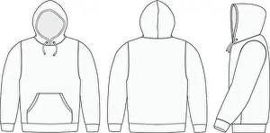Sweat Prints: Vector template illustration of hoodie (hooded sweatshirt)