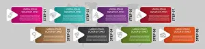 Option Prints: Vector template shape infographic