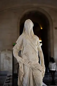 Louvre Museum Prints: veiled woman statue at the louvre museum
