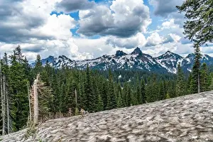 Pacific Northwest Prints: A veiw of the Cascade Mountain Range from Mount Rainier in Washington State