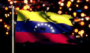 Ripped Prints: Venezuela National Flag Torn Burned War Freedom Night 3D