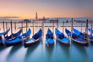 Images Dated 30th September 2015: Venice. Image of Gondolas in Venice during twilight blue hour