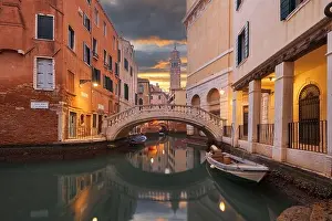 Venice, Italy canals and bridges at twilight