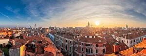 Images Dated 22nd January 2022: Venice, Italy rooftop skyline and historic landmarks at dusk