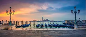 Venice Panorama. Panoramic cityscape image of Venice, Italy during sunrise
