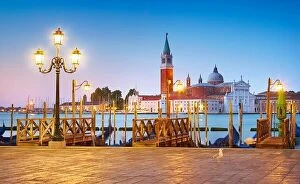 Images Dated 8th August 2012: Venice San Marco at evening - view to the The Cathedral of San Giorgio Maggiore, Venice, Italy