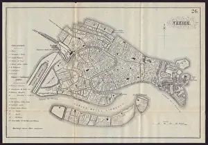 Guide Prints: VENICE VENEZIA antique town plan city map. Italy. BRADSHAW 1892 old