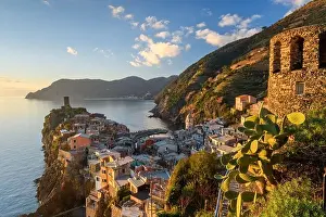 Vernazza, La Spezia, Liguria, Italy in the Cinque Terre region in the afternoon