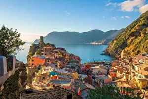Vernazza, La Spezia, Liguria, Italy in the Cinque Terre region in the afternoon