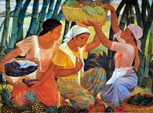 History Historical Archive Archival Prints: Veronica Lim-Yu, Three Women, 1980. Oil on canvas