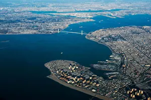 Downtown District Prints: Verrazano Narrows Bridge Aerial View