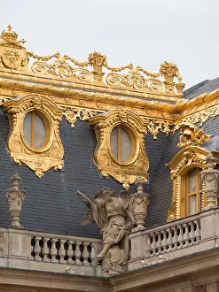 Gold Colored Prints: Versailles Palace golden roof detail