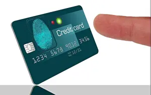 This is a version of a fingerprint identification credit card which could become the future of card security. This is an illustration
