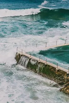 Bondi Prints: Vertical Close-Up Shot Of The Saltwater Pools At Bondi Beach In Australia
