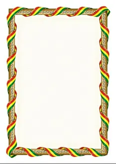Flyer Prints: Vertical frame and border with Bolivia flag