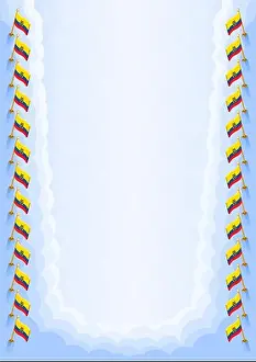 Diploma Prints: Vertical frame and border with Ecuador flag