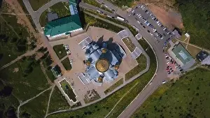 Vertical view of church from above