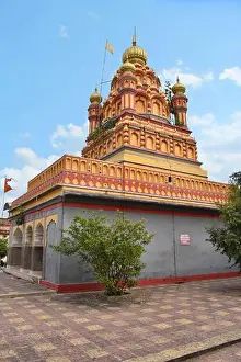 Mandir Prints: Verticle shot from back of Parvati Hill Temple- Devdeveshwar temple (Shiva and Parvati)