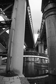 Basin Prints: Viaduct and footbridge: Bridgewater Canal basin