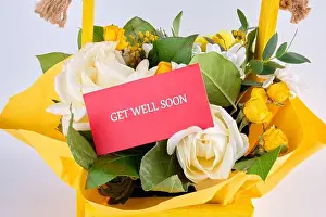 Sickness Prints: A vibrant bouquet of white and yellow roses