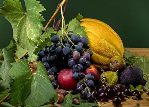 Bounty Prints: A vibrant still life of various fruits