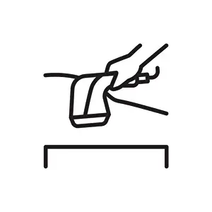 Physiotherapist Prints: Vibration massage line color icon. Physiotherapy, acupuncture