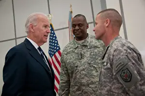Commitment Prints: Vice President Joe Biden talks with United States Forces Iraq commander