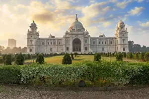 Kolkata Prints: Victoria Memorial ancient monument Kolkata India at sunrise