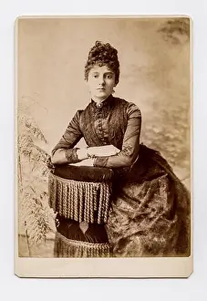 Family Tree Prints: Victorian Cabinet Card studio portrait of young woman from the Gunn & Stuart studio