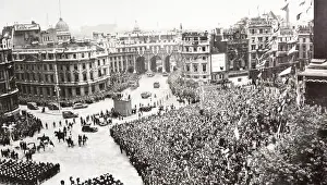World War 2 Prints: The Victory Day procession in London celebrating the end of the Second World War