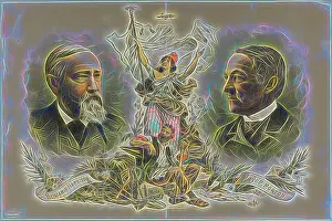 Unknown Artist Prints: Victory Portraits of Benjamin Harrison and Levi P