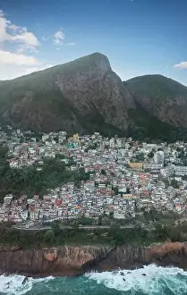 Slum Prints: Vidigal Favela and Dois Irmaos Mountain (Morro Dois Irmaos) - Rio de Janeiro, Brazil