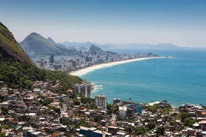 Rio De Janeiro Prints: Vidigal slum, View of Ipanema, Ipanema beach from Vidigal, Rio de Janeiro, Brazil