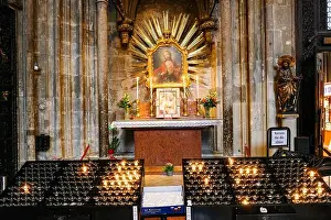 Candles Prints: Vienna, Austria - 17 January 2026: Interior of the St Stephan Cathedral (Stephansdom) in Vienna