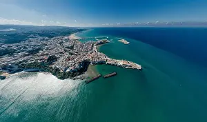Alberobello Prints: Vieste Apulia City Sea Coastline blue in Italy Drone 360 vr