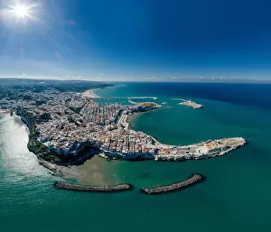 Alberobello Prints: Vieste Apulia City Sea Coastline blue in Italy Drone 360 vr