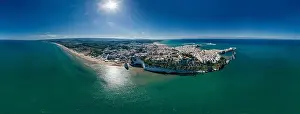 Alberobello Prints: Vieste Apulia City Sea Coastline blue in Italy Drone 360 vr