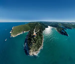 Alberobello Prints: Vieste Apulia City Sea Coastline blue in Italy Drone 360 vr