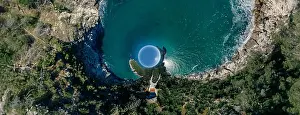 Alberobello Prints: Vieste Apulia City Sea Coastline blue in Italy Drone 360 vr