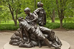 Nurses Prints: Vietnam War Nurses Memorial in Washington DC