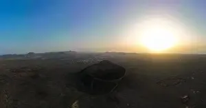 Lanzarote Prints: View from above, stunning aerial view of Calderon Hondo during a beautiful sunrise