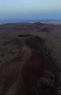 Lanzarote Prints: View from above, stunning aerial view of Calderon Hondo during a beautiful sunrise