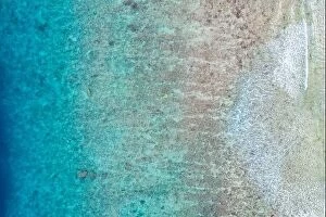 Images Dated 23rd May 2019: Top view aerial photo from flying drone. Beautiful beach. Aerial view of calm waves