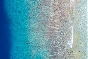 Images Dated 23rd May 2019: Top view aerial photo from flying drone. Beautiful beach. Aerial view of calm waves