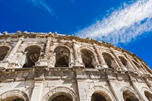 Arena Prints: View at Arena of Nimes, Roman amphitheater in France