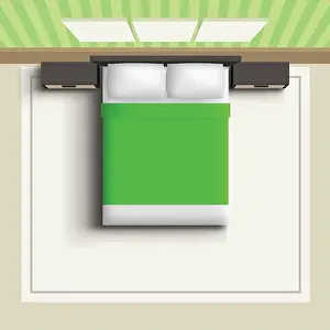 Cushion Prints: top view bedroom