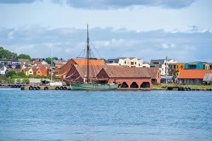 View of buildings and boats on Natvigs Minde island during daytime, Stavanger, Norway